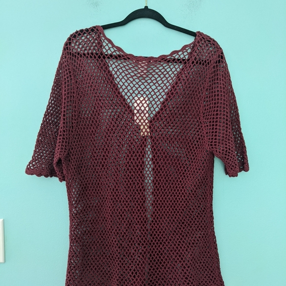 Outfit Woman  Burgundy Knit Cardigan 1x - Picture 4 of 4